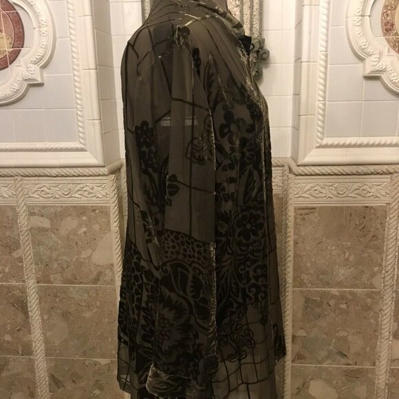 COLDWATER CREEK. Burnout Sheer. Size XL. Button Up Top. Long Sleeve. B12 - Picture 5 of 9